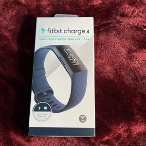 Fitbit Charge 4 fitness tracker + extra bands (blue and black)